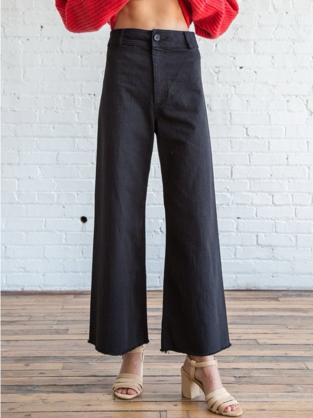 Creature of Comfort Maison Black Wide-Leg Women's Denim Jeans High-Rise | 4